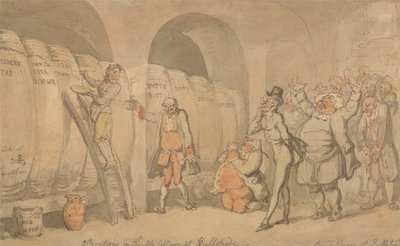 Alteraciones en la bodega de cerveza en Bullstrode de Thomas Rowlandson